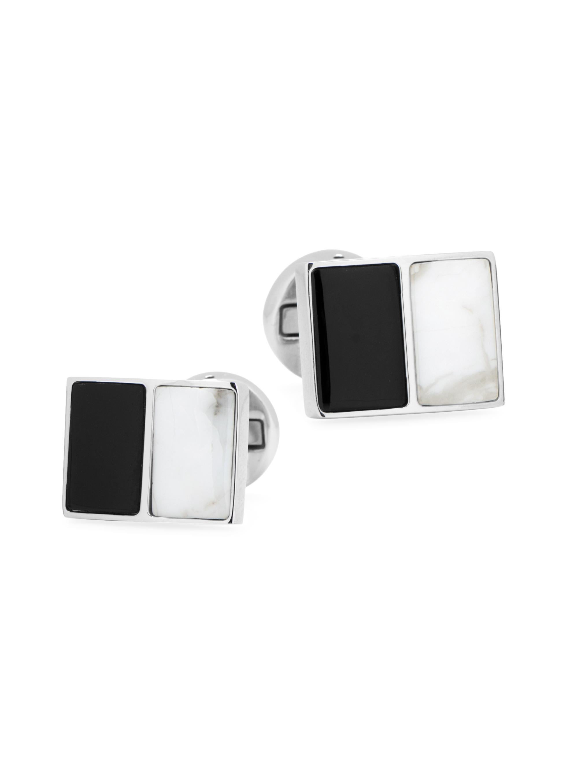 Cufflinks, Inc. Men's Ox & Bull Trading Co. Jade & Onyx Split Stainless Steel Cufflinks