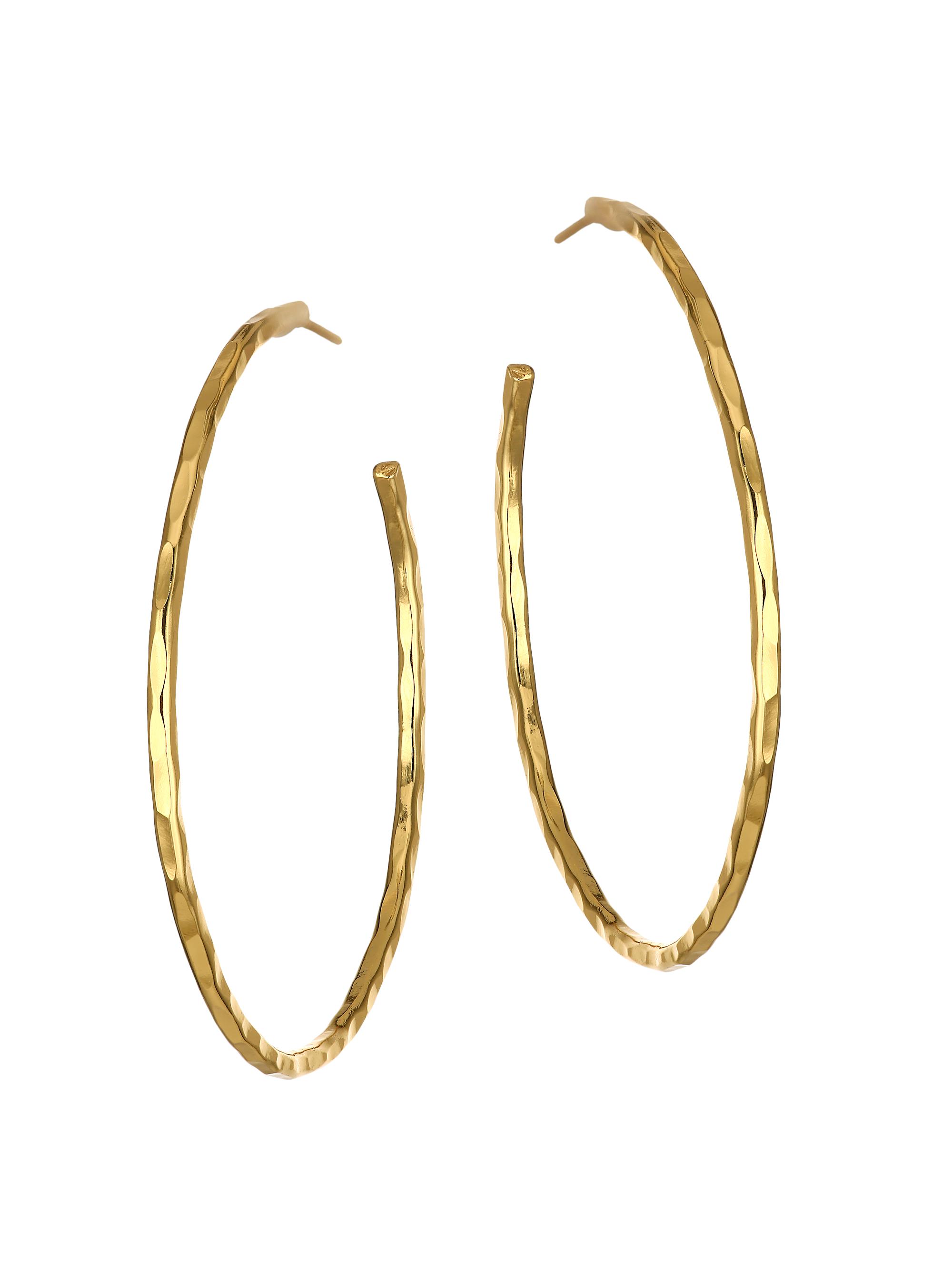 NEST Jewelry Women's 22K Yellow Goldplated Hoop Earrings - Gold