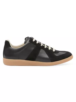 Shop Maison Margiela Replica Leather u0026 Suede Sneakers | Saks Fifth Avenue