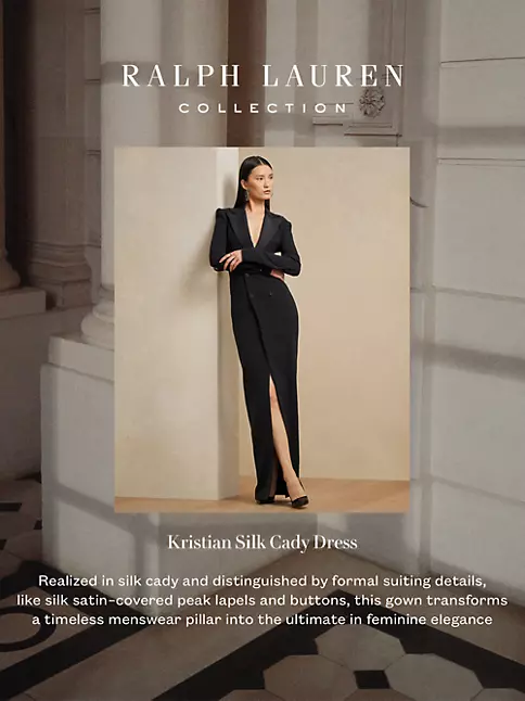 Shop Ralph Lauren Collection Kristian Silk Tuxedo Dress | Saks