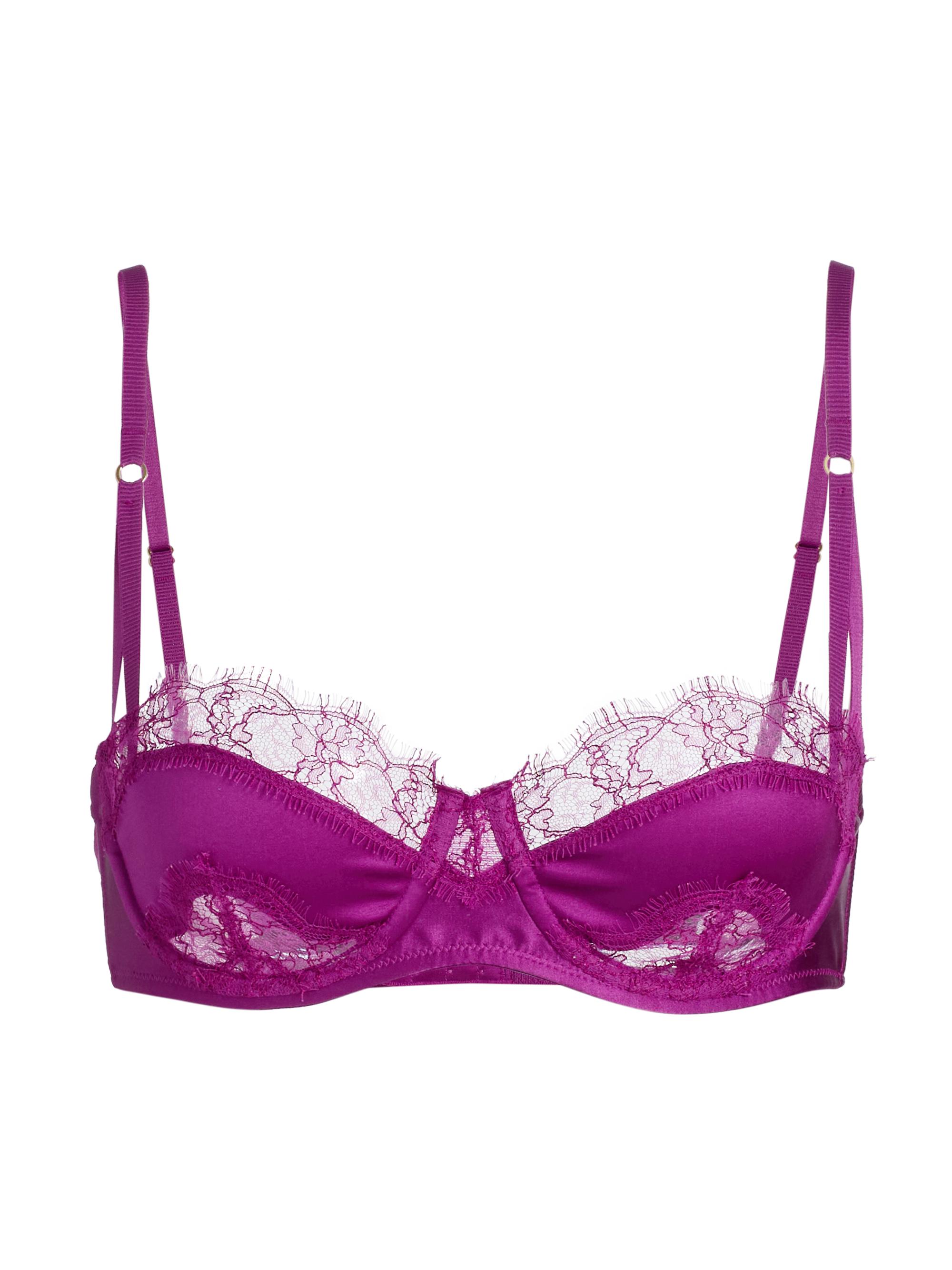 Kiki de Montparnasse Women's Lace Inset Balconette Bra - Framboise