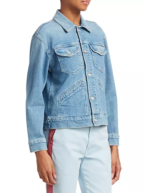 GUCCI Shearling Denim Jacket With Embroidery & Patches IT 48