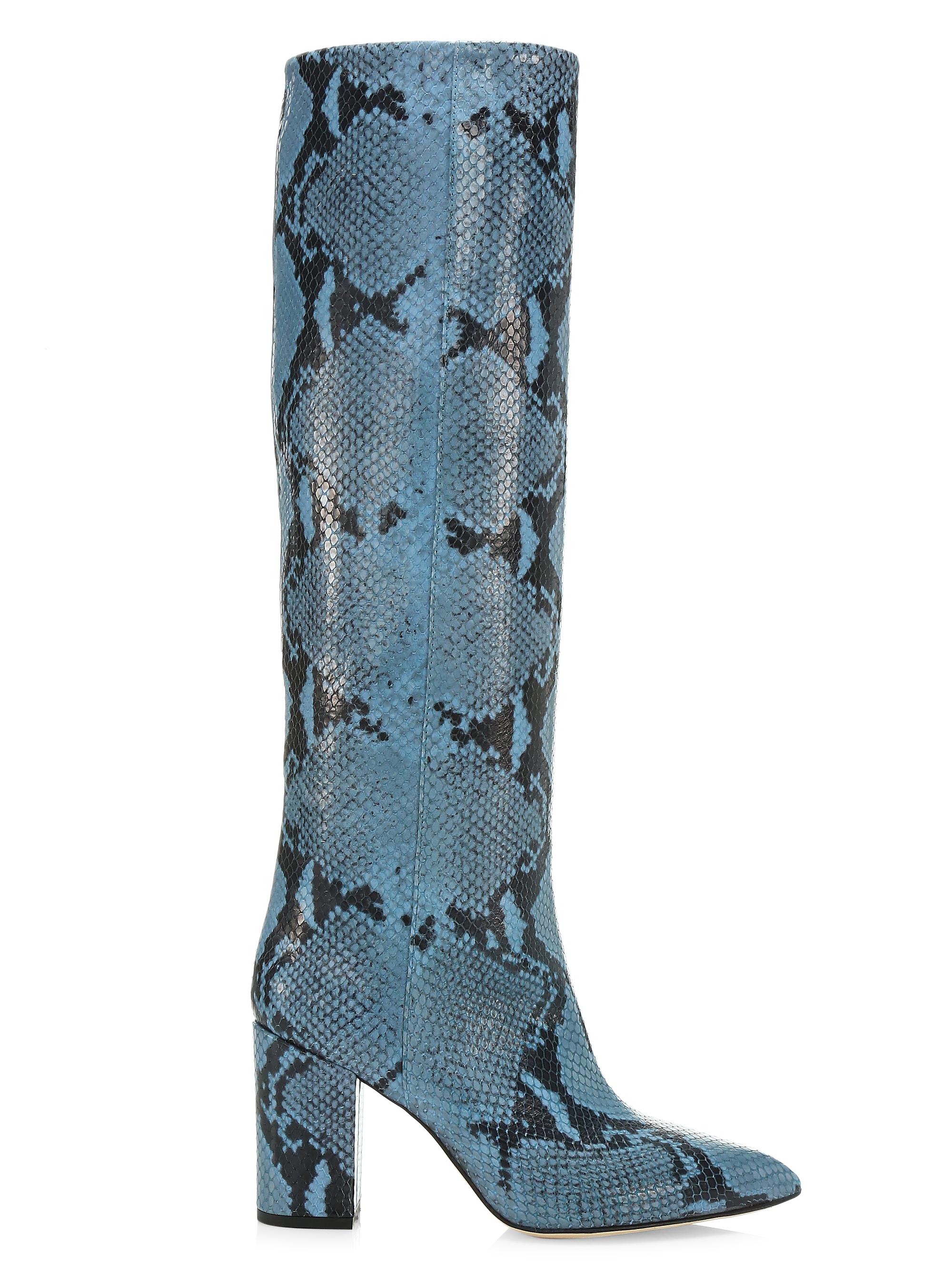 靴 PARIS TEXAS light blue python long boots 靴 PARIS TEXAS light blue python long boots Croc-effect leather