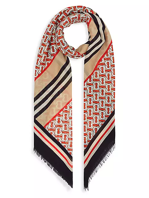 monogram silk scarf