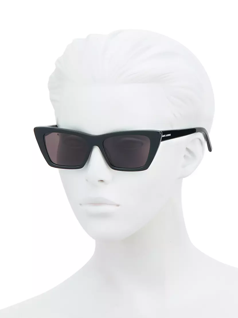 SAINT LAURENT Uku cat-eye gunmetal-tone sunglasses