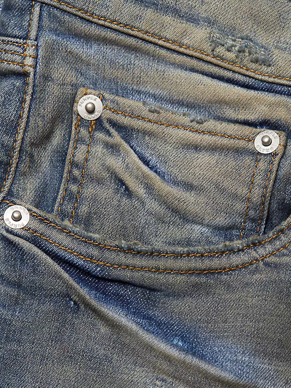 Purple Brand P001 Distressed Stretch-denim Skinny Jeans in Blue