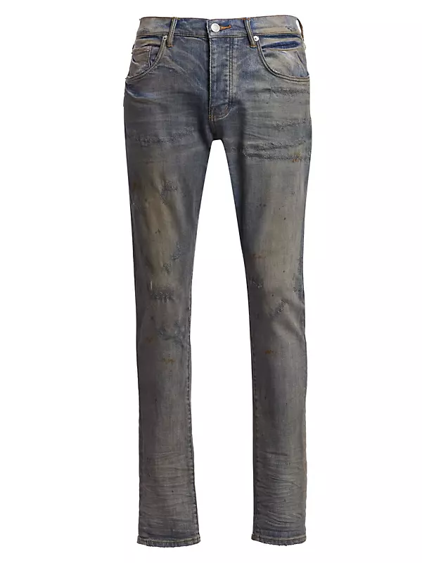 stonewashed slim-fit jeans, Purple Brand