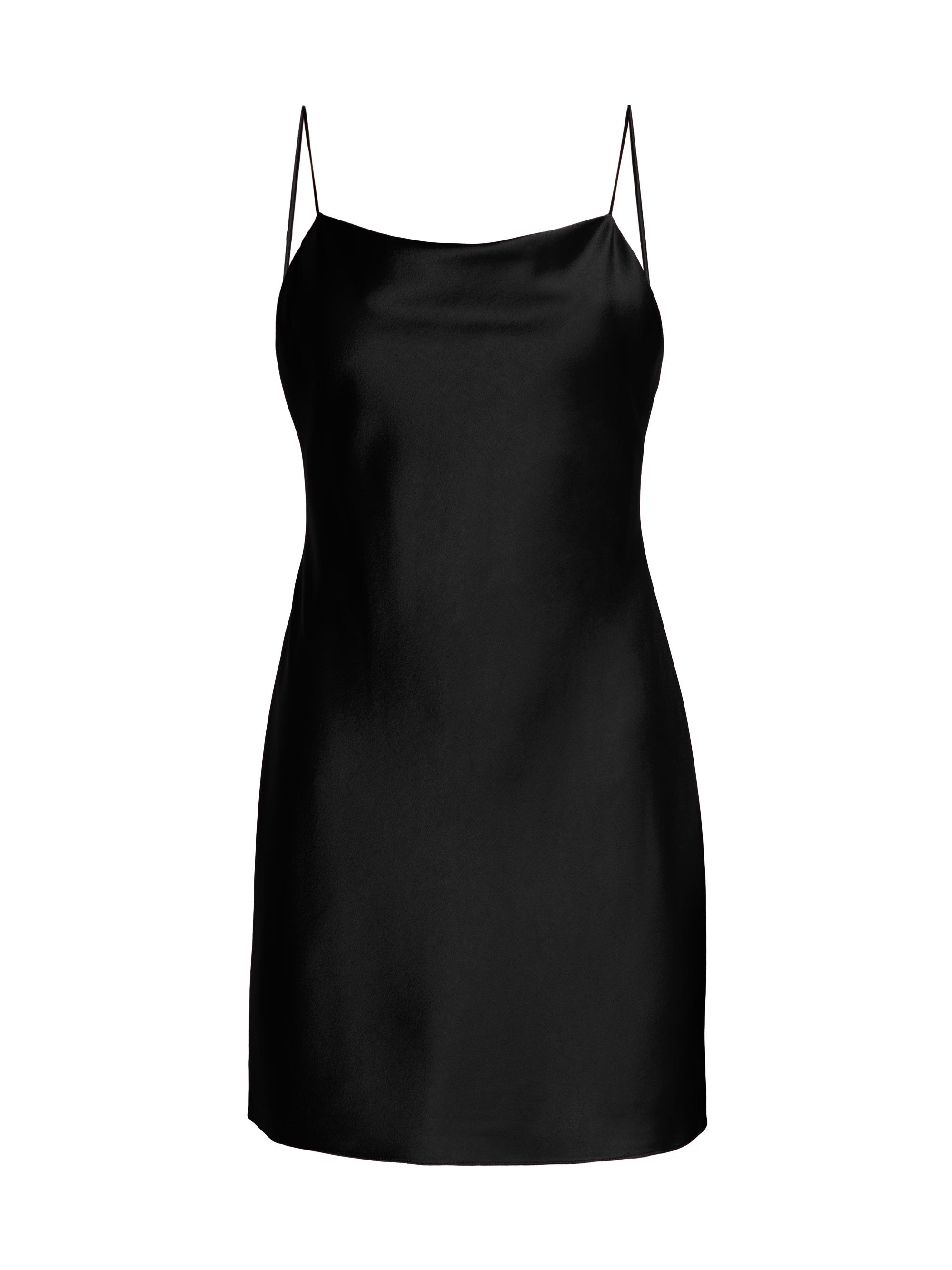 alice and olivia black slip dress Batrice black split-neck embellished mini dress