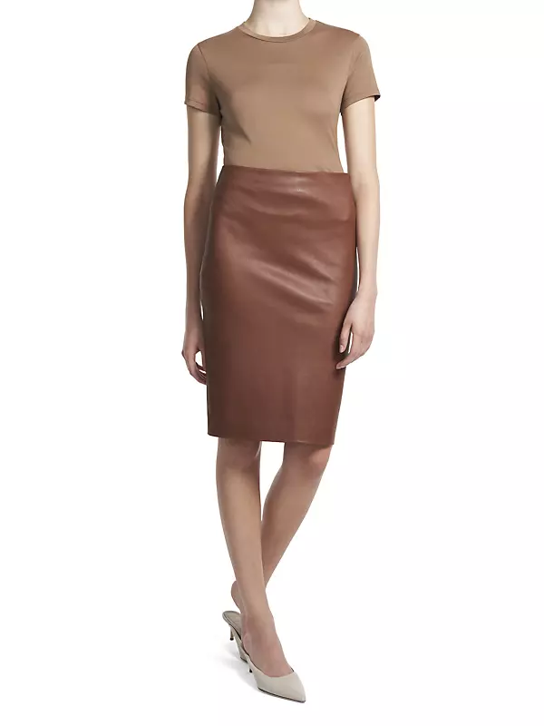 Skinny Leather Pencil Skirt