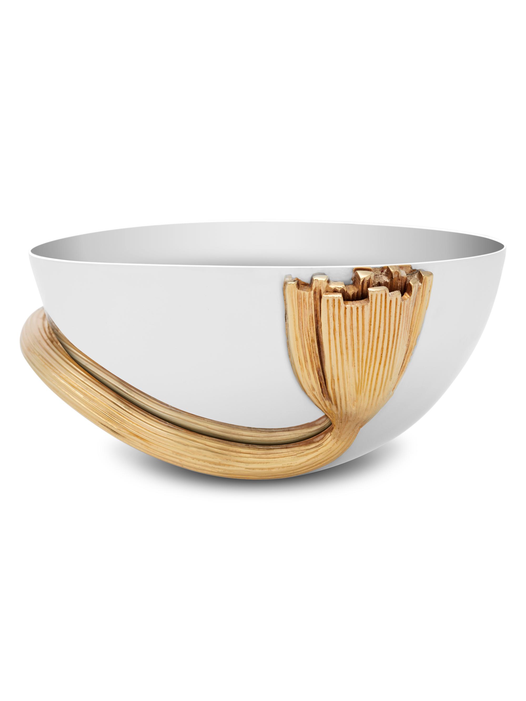 L'Objet Small Deco Leaves 24K Goldplated & Stainless Steel Bowl