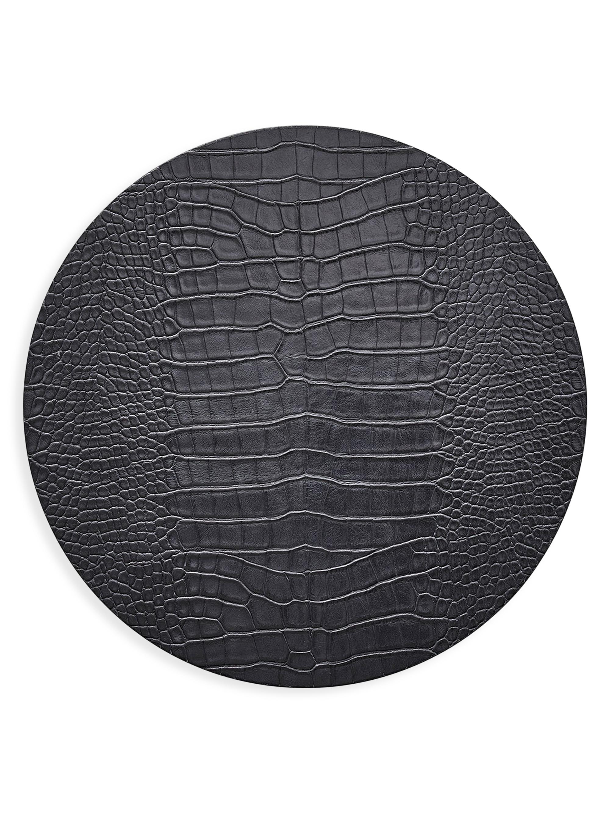 Kim Seybert Crocodile-Embossed Placemat - Charcoal