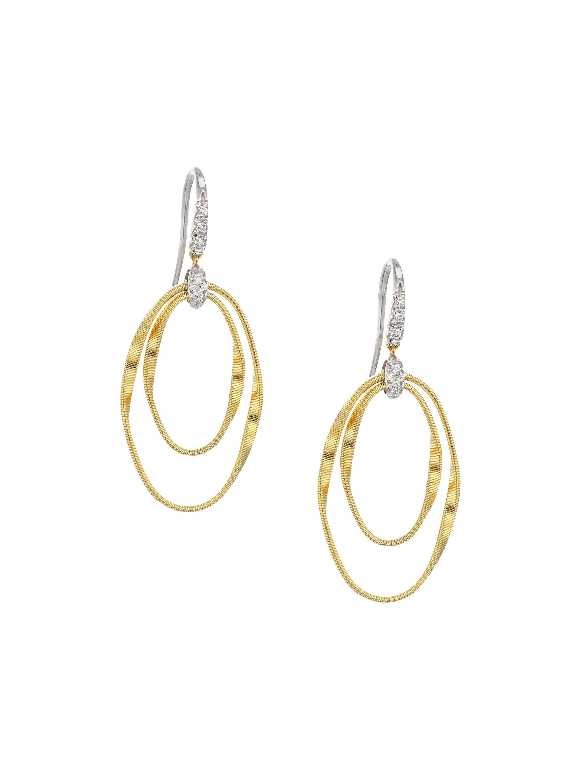 Marco Bicego Women's Marrakech Onde 18K Yellow Gold & Diamond Coil Drop Earrings - Yellow Gold