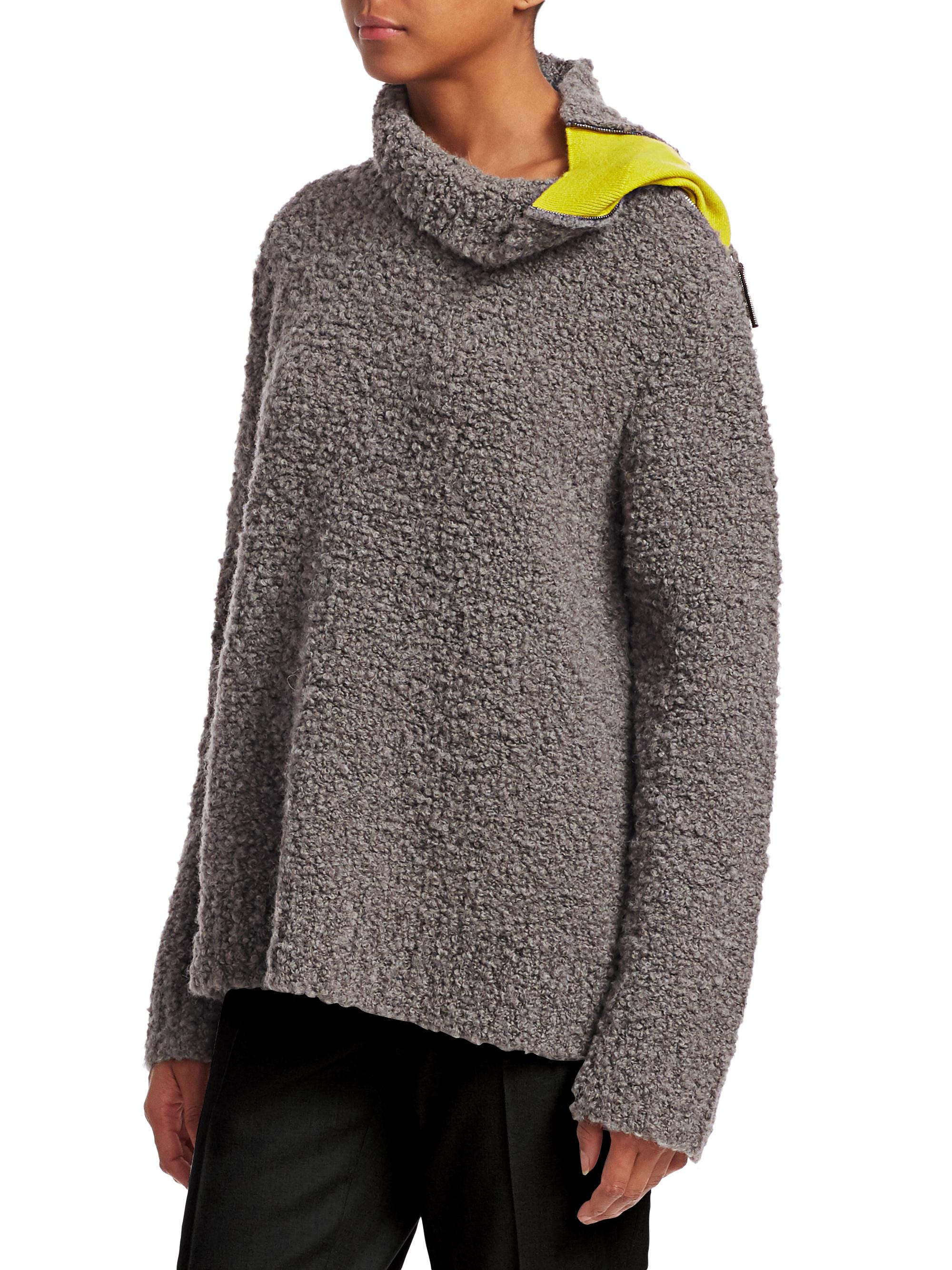 Fabiana Filippi Zip Detail Bouclé Turtleneck Sweater | Saks Fifth