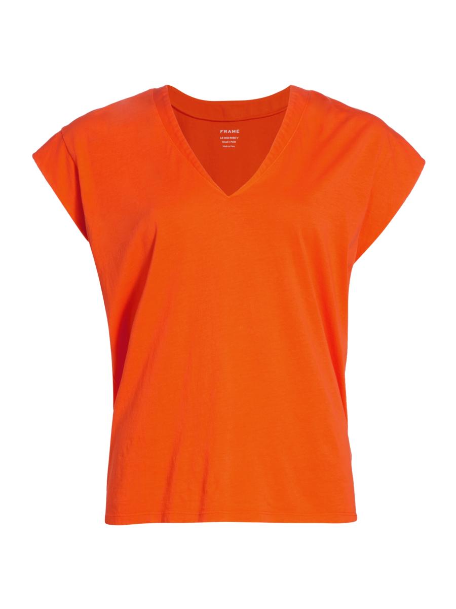 Frame Mid Rise V neck tee