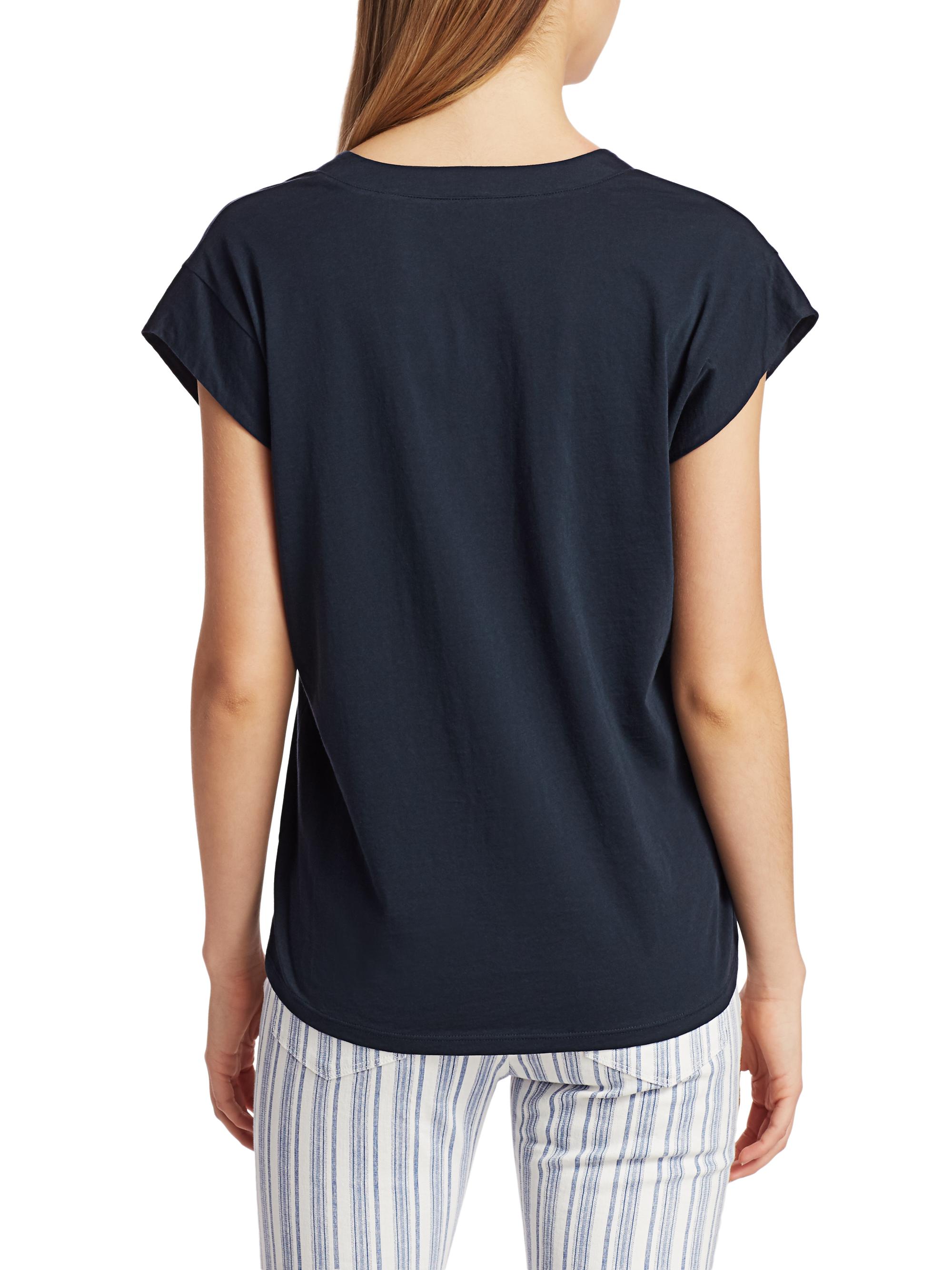 Frame Le Mid Rise V-Neck Tee | Saks Fifth Avenue