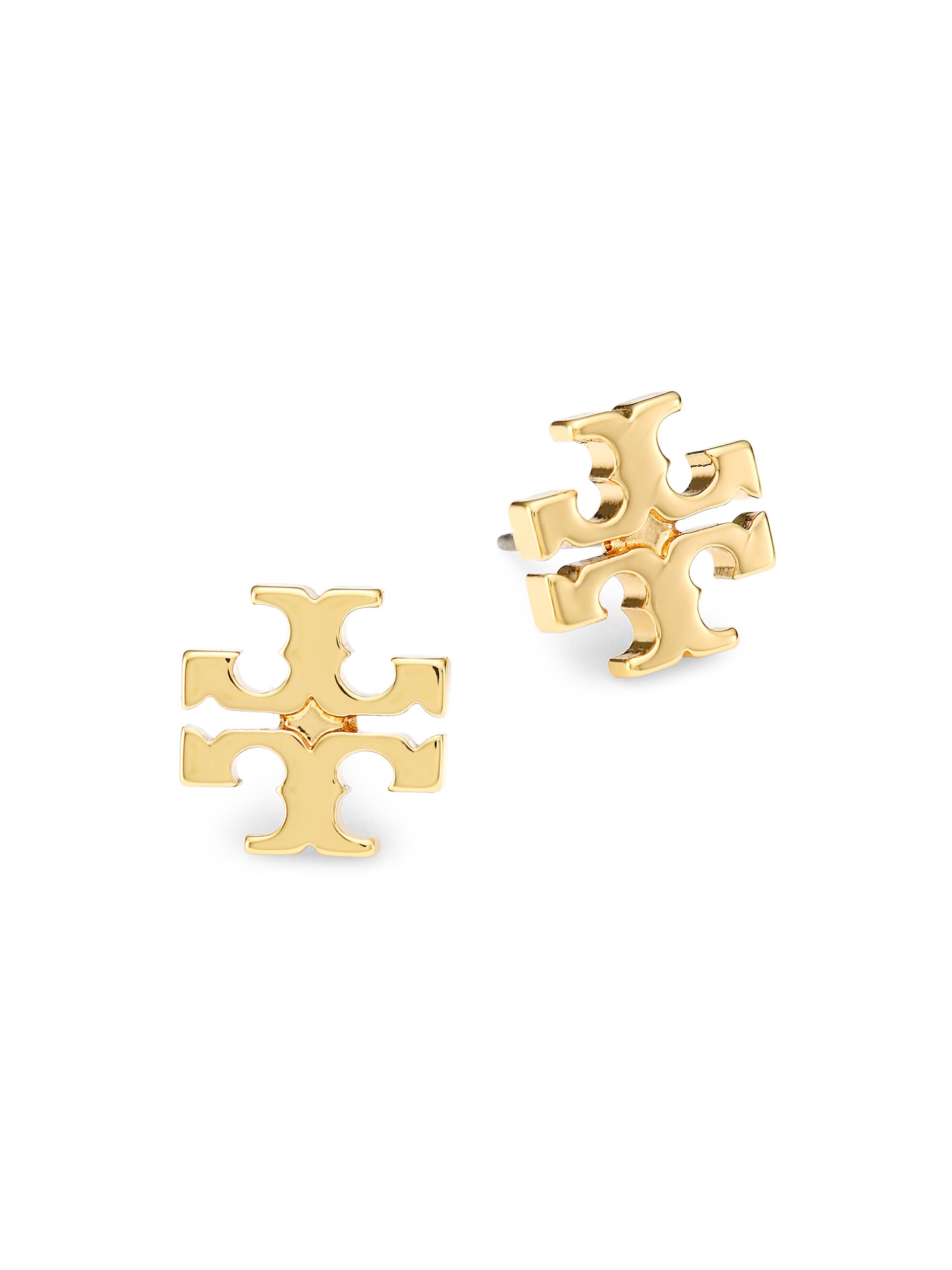 Tory Burch Women's T-Logo Goldtone Stud Earrings - Tory Gold