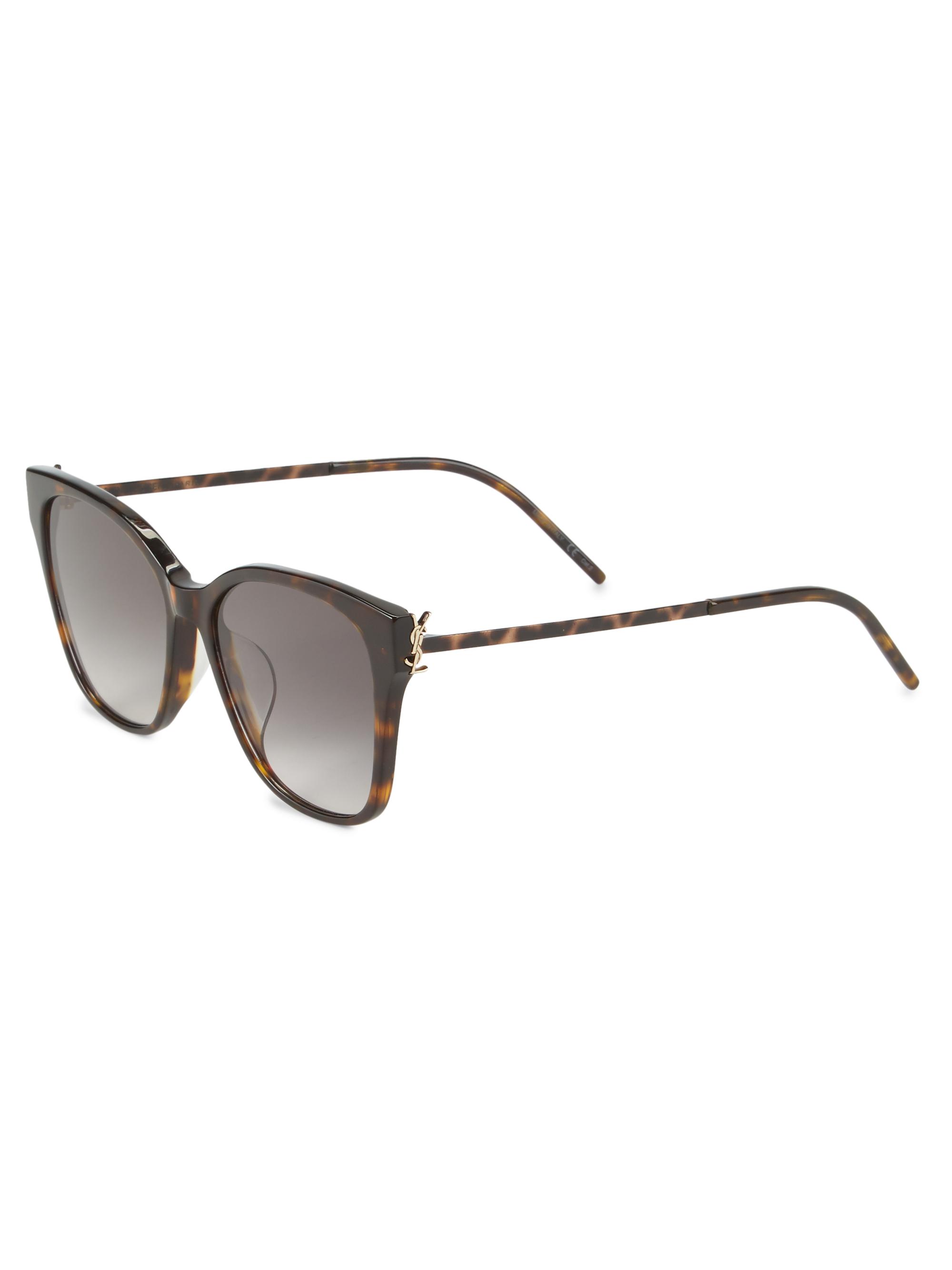 Saint Laurent Women's 56MM Square Sunglasses - Avana | Thumbnail 5