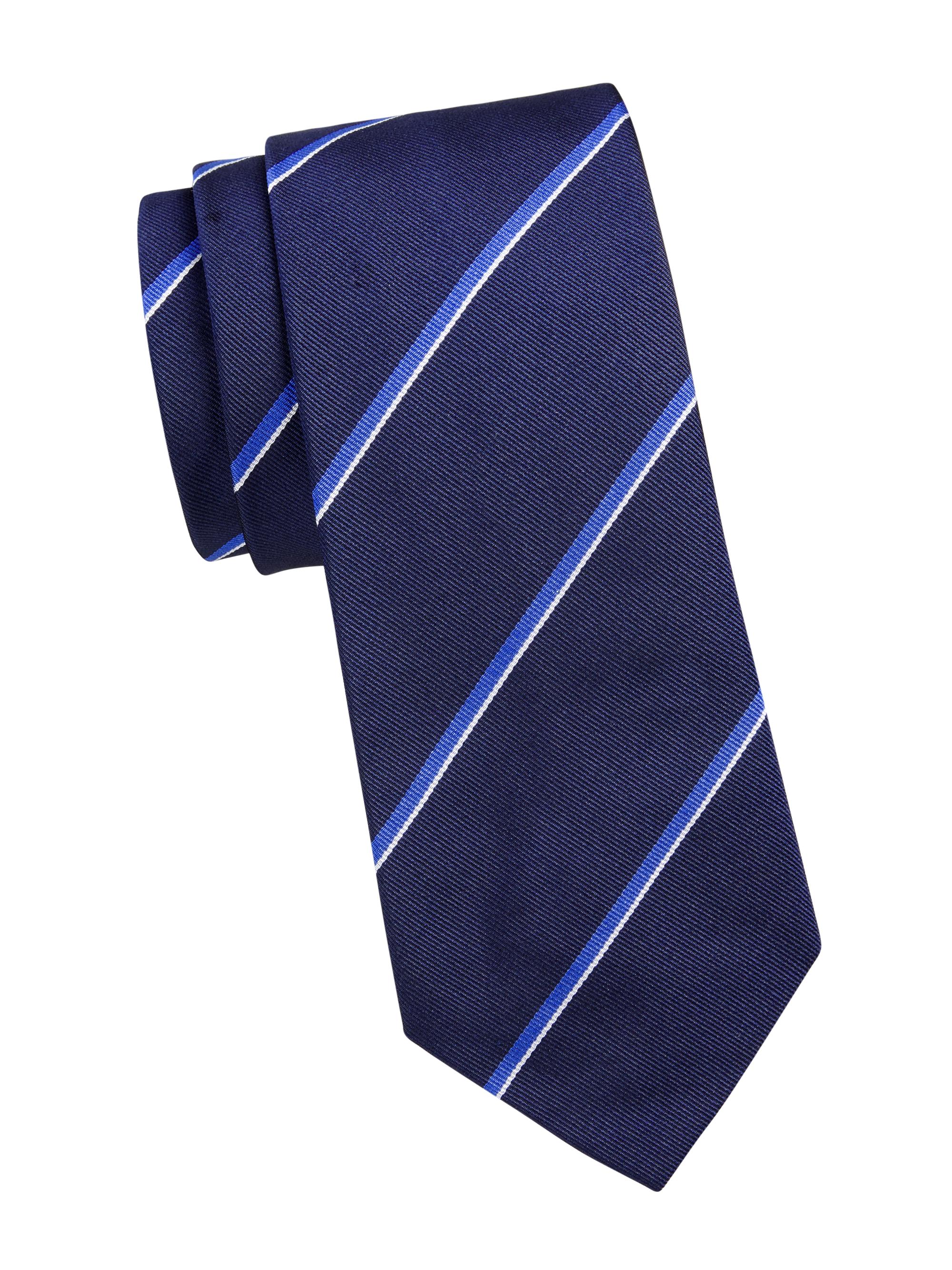 Ralph Lauren Purple Label Men's Super Striped Silk Repp Tie - Blue