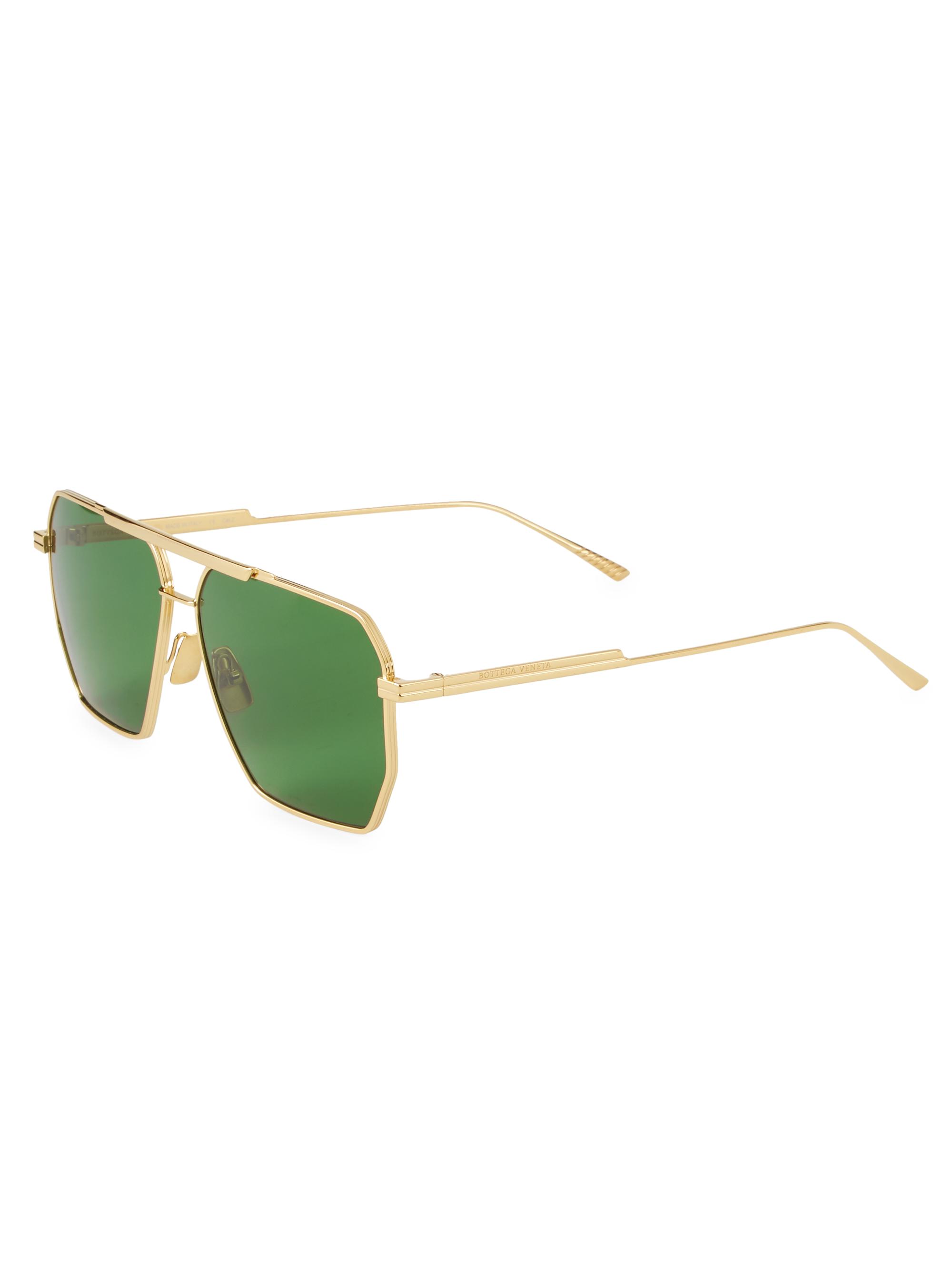Bottega Veneta Women's 60MM Trapezoid Sunglasses - Gold