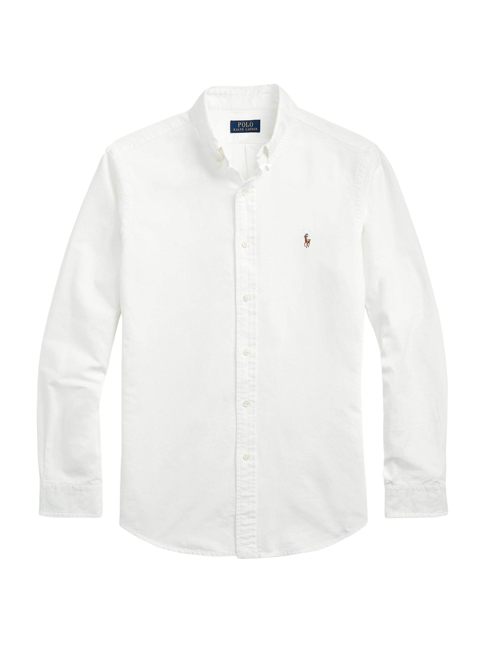 Polo Ralph Lauren Men's Garment-Dyed Classic-Fit Oxford Shirt - White