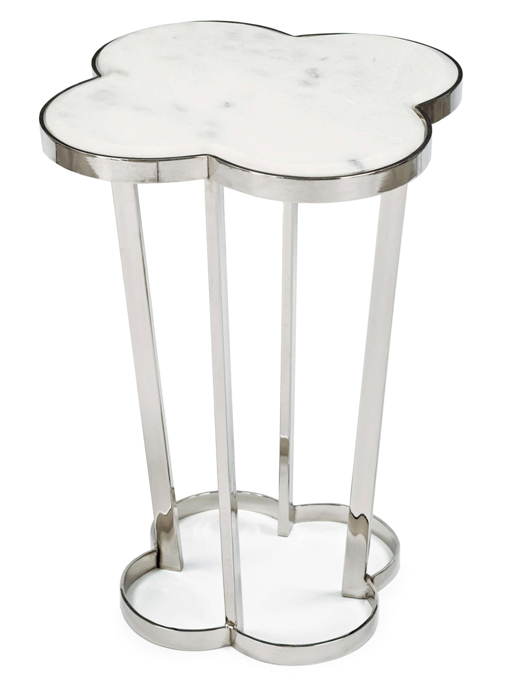 Regina Andrew Clover Steel & Marble Table - Polished Nickel