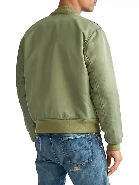 Saint Laurent Olive Green Bomber Jacket for Men
