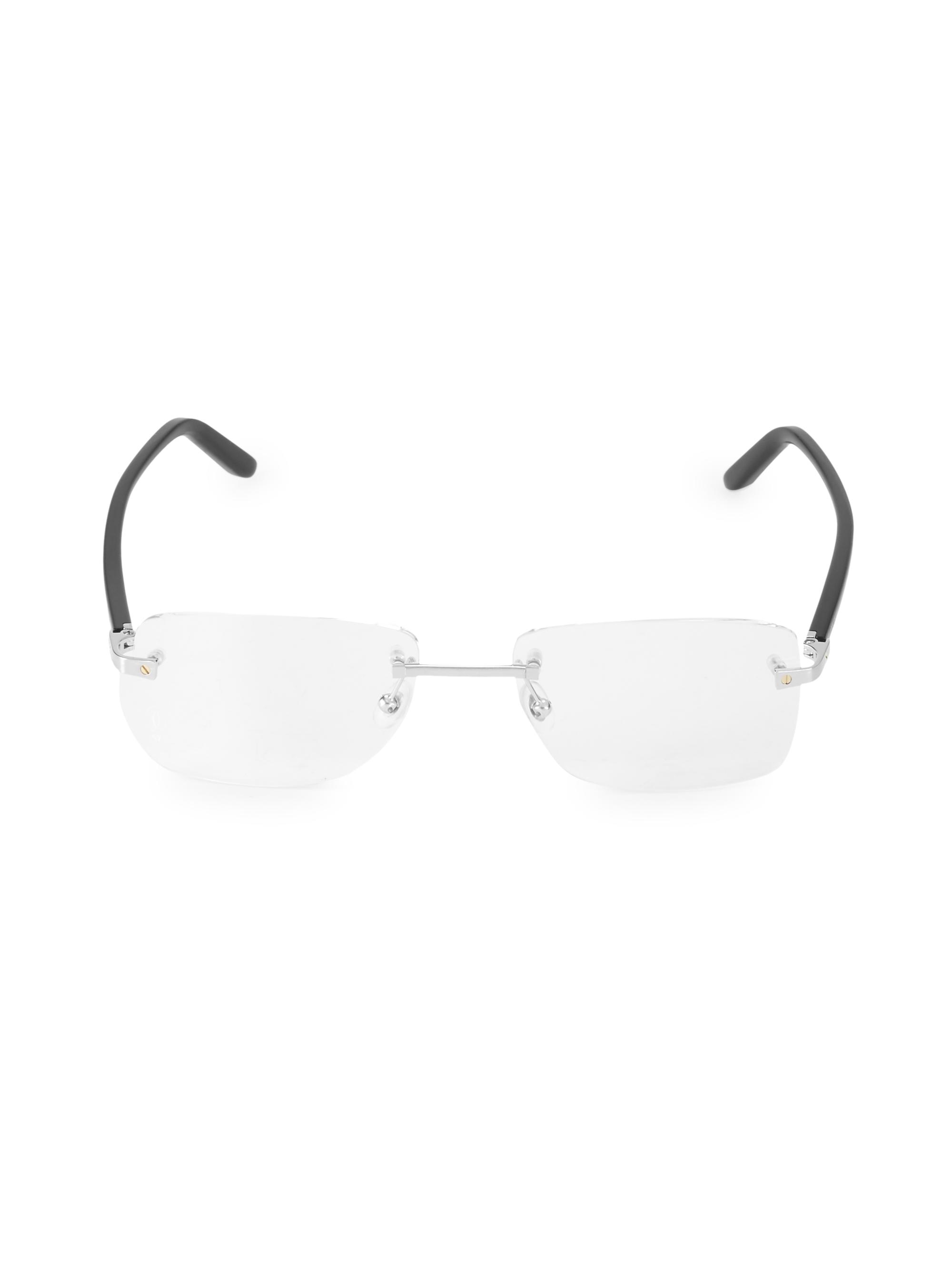 Cartier Men's 57MM Optical Sunglasses - Silver