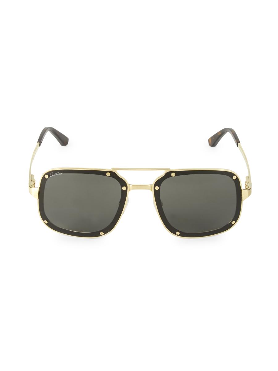 Cartier 58MM Square Titanium Sunglasses | Saks Fifth Avenue