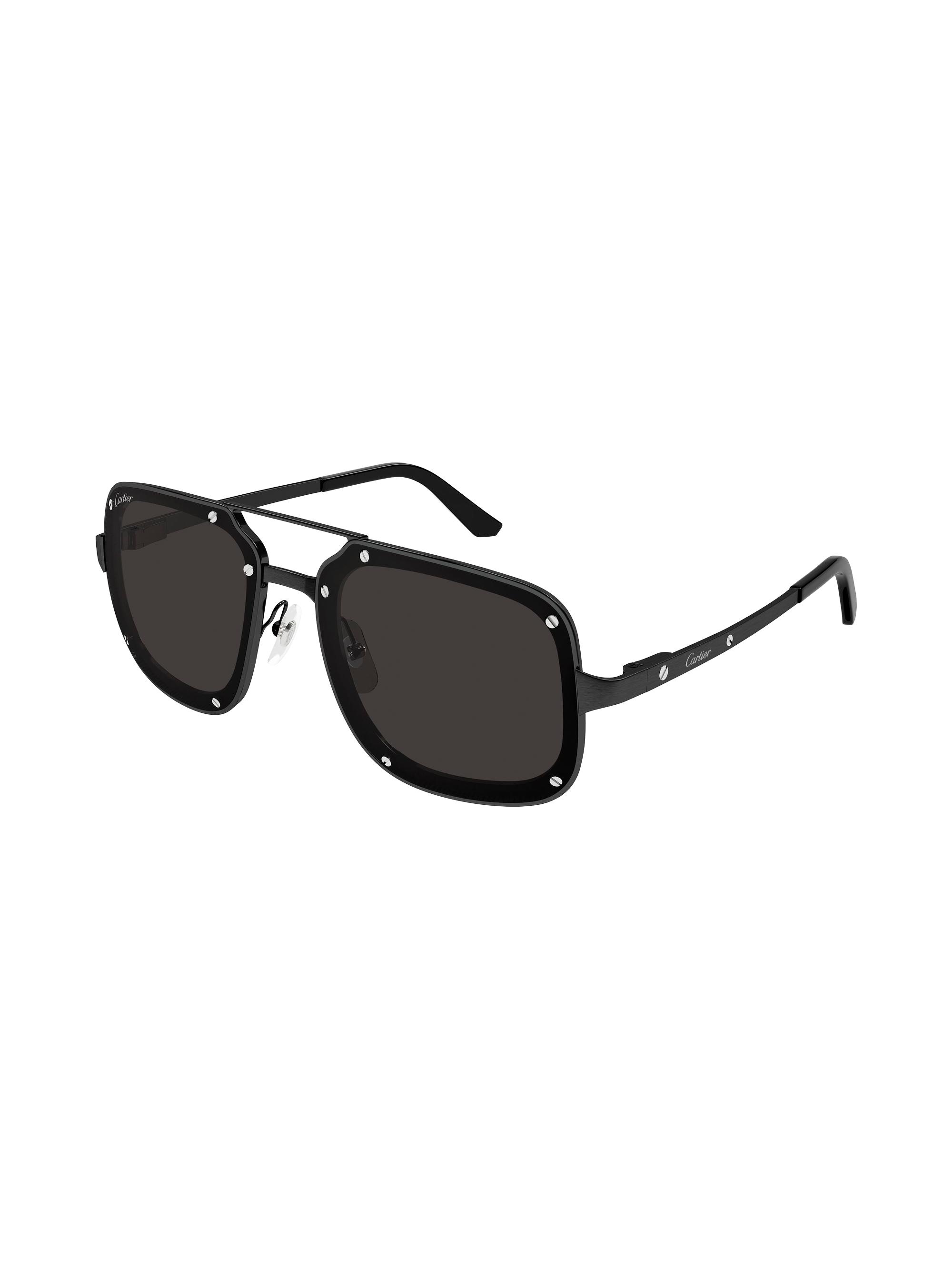 Cartier Men's 58MM Square Titanium Sunglasses - Black