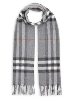 Burberry Men's The Classic Giant Check Cashmere Scarf - Grey