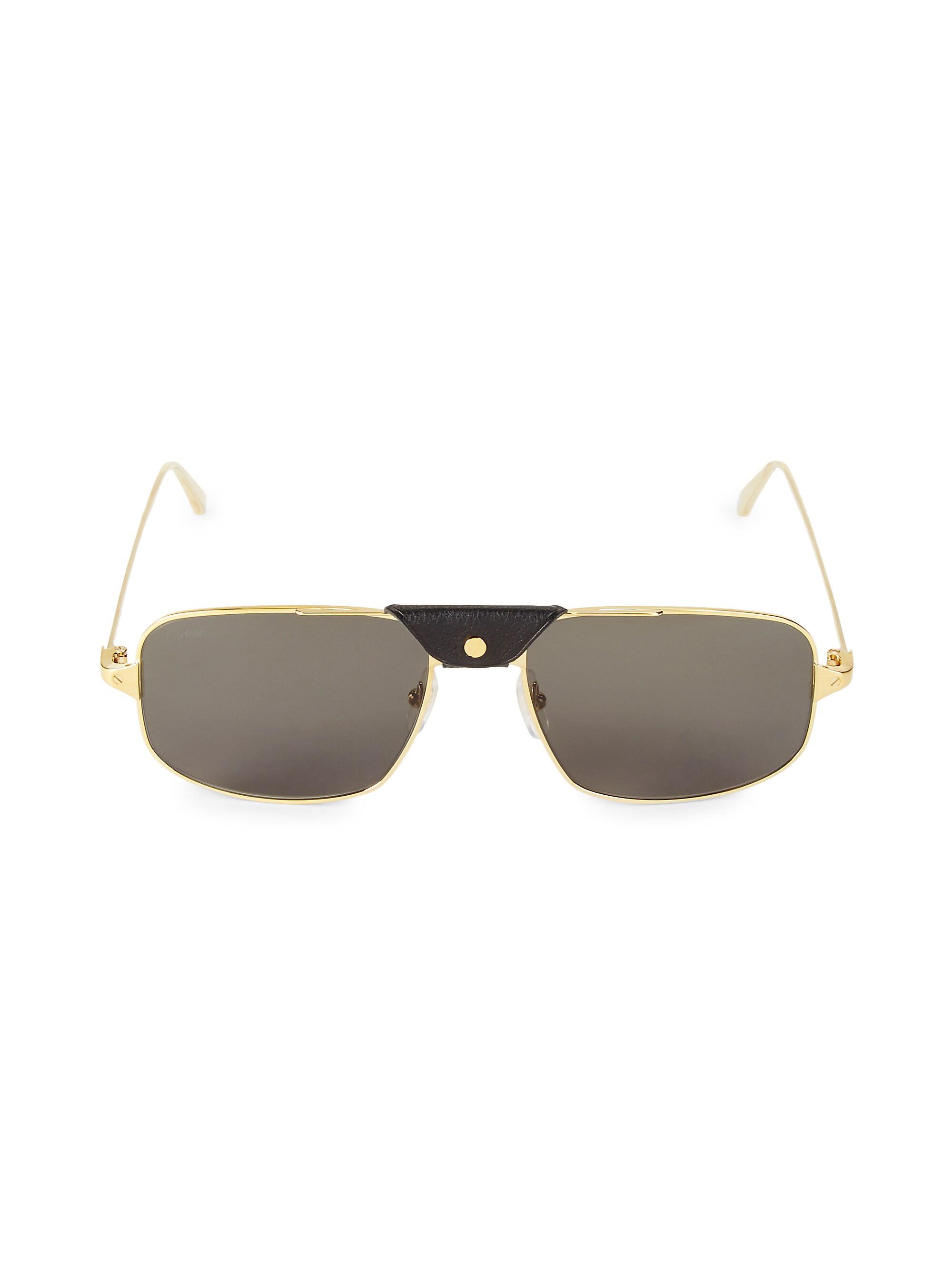 Cartier 60MM Square Browline Sunglasses | Saks Fifth Avenue