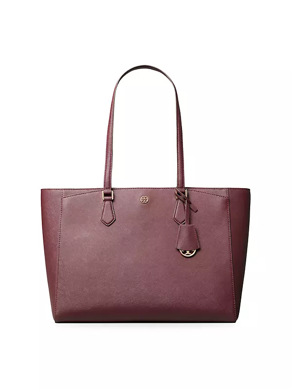 Tory Burch Small Robinson Double-zip Leather Tote - Pink In Pale