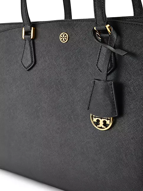 Tory Burch Robinson Small Double Zip Leather Tote