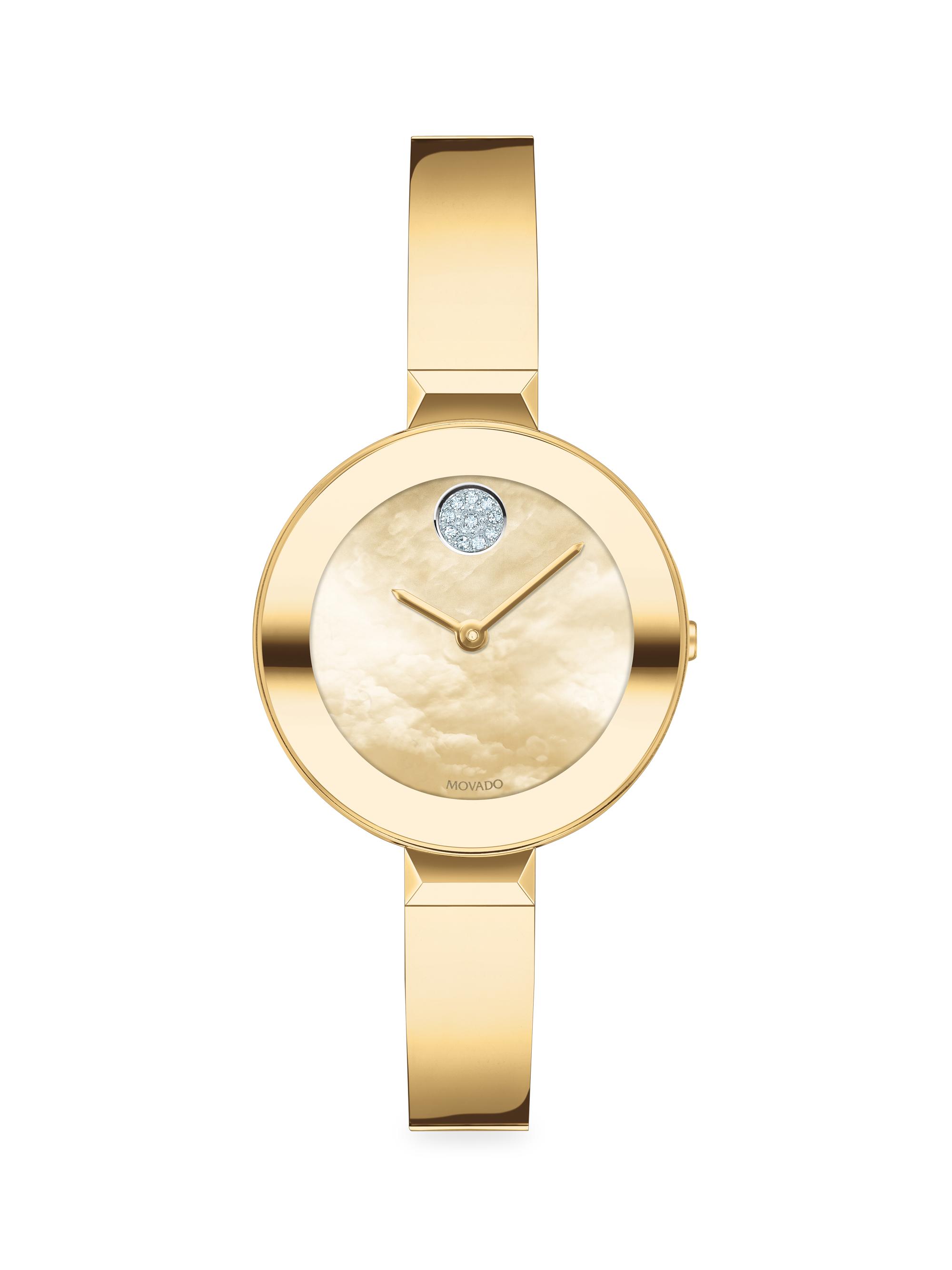 Movado Women's Bold Yellow Gold Ion-Plated Stainless Steel Bangle Watch