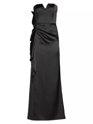 Aidan Mattox Women's Strapless Sweetheart Flare Gown - Black