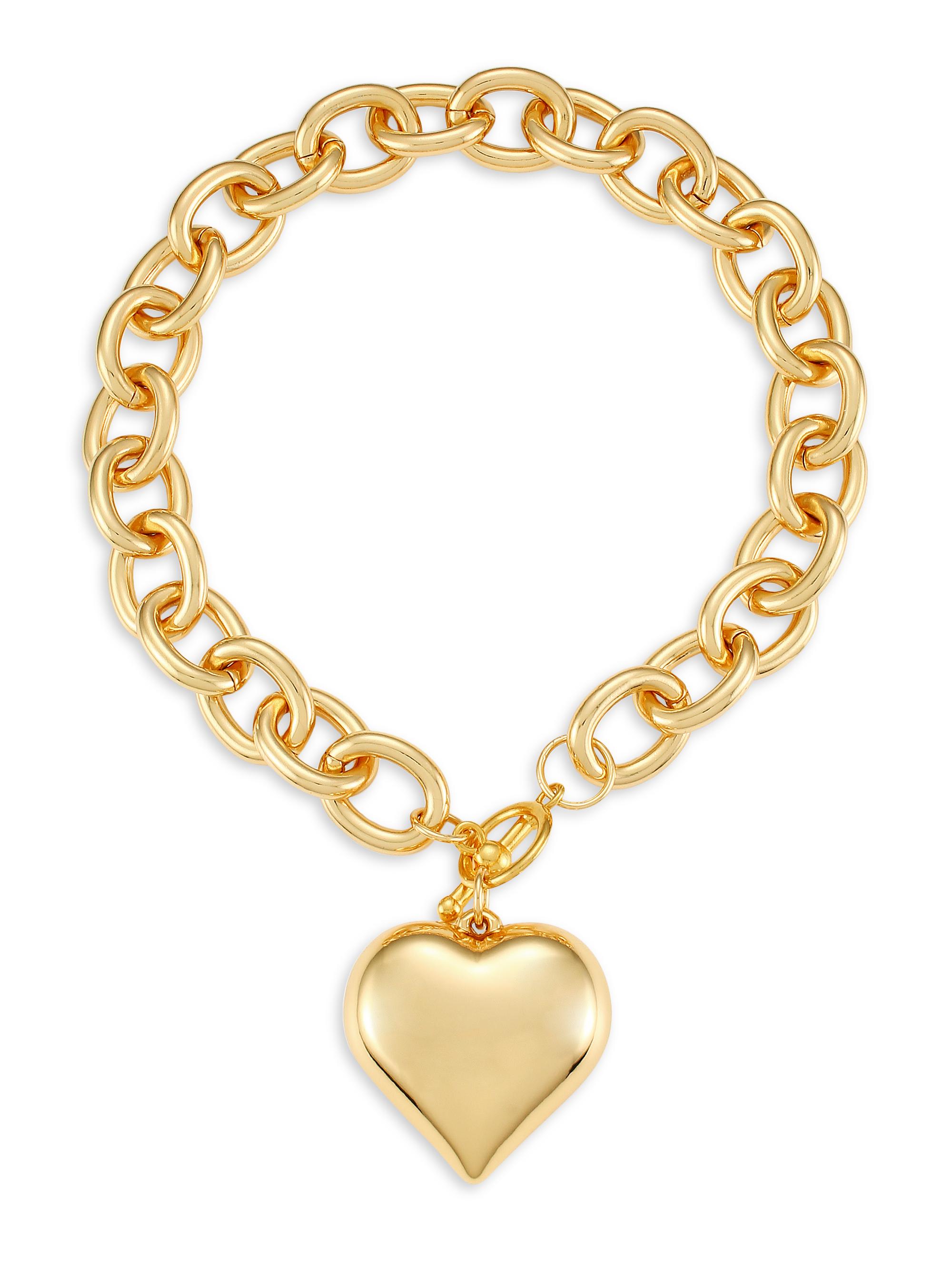 Kenneth Jay Lane Women's 22K Goldplated Heart Pendant Collar Necklace - Gold