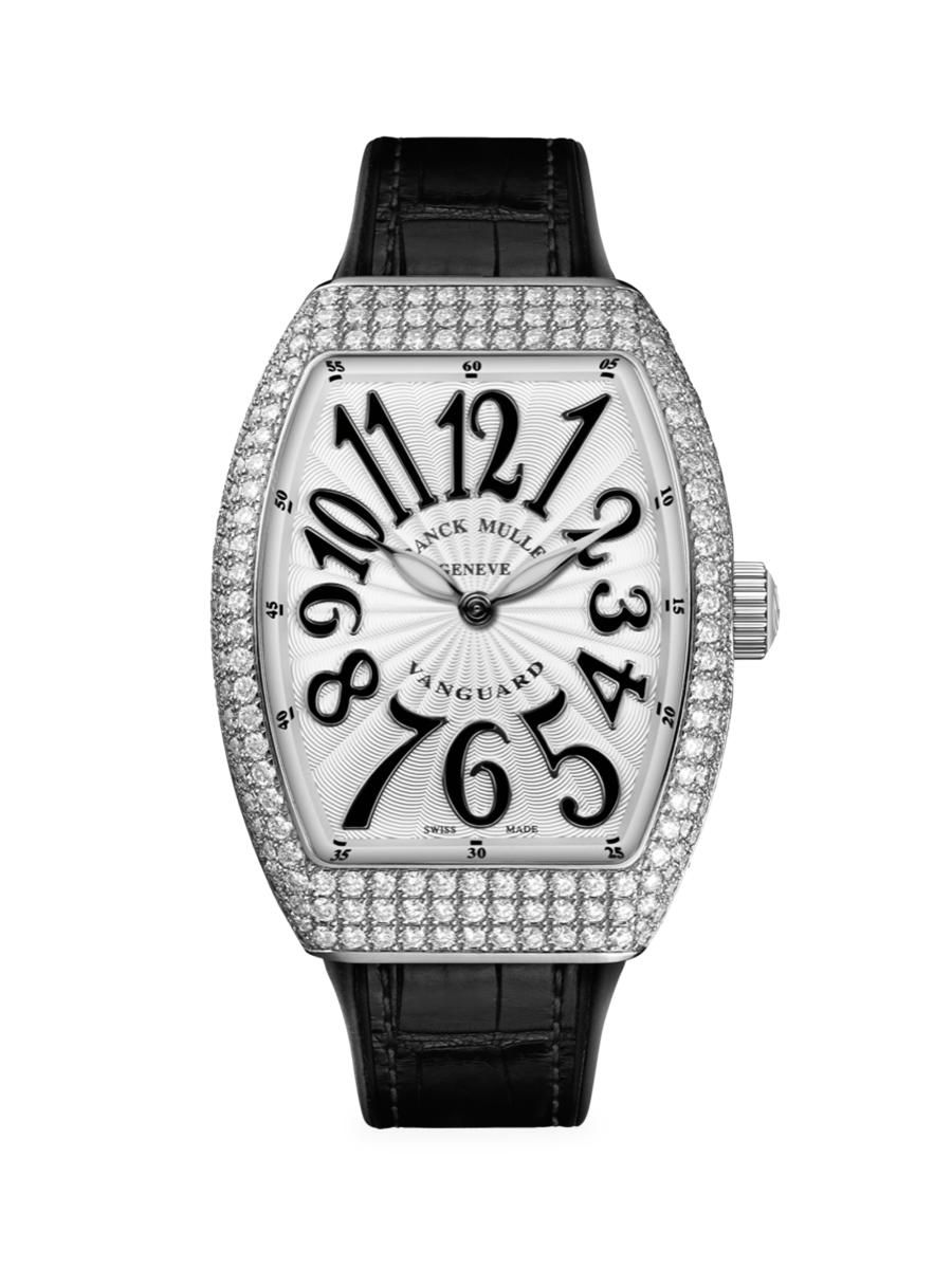 Franck Muller Vanguard Stainless Steel, Diamond, Alligator