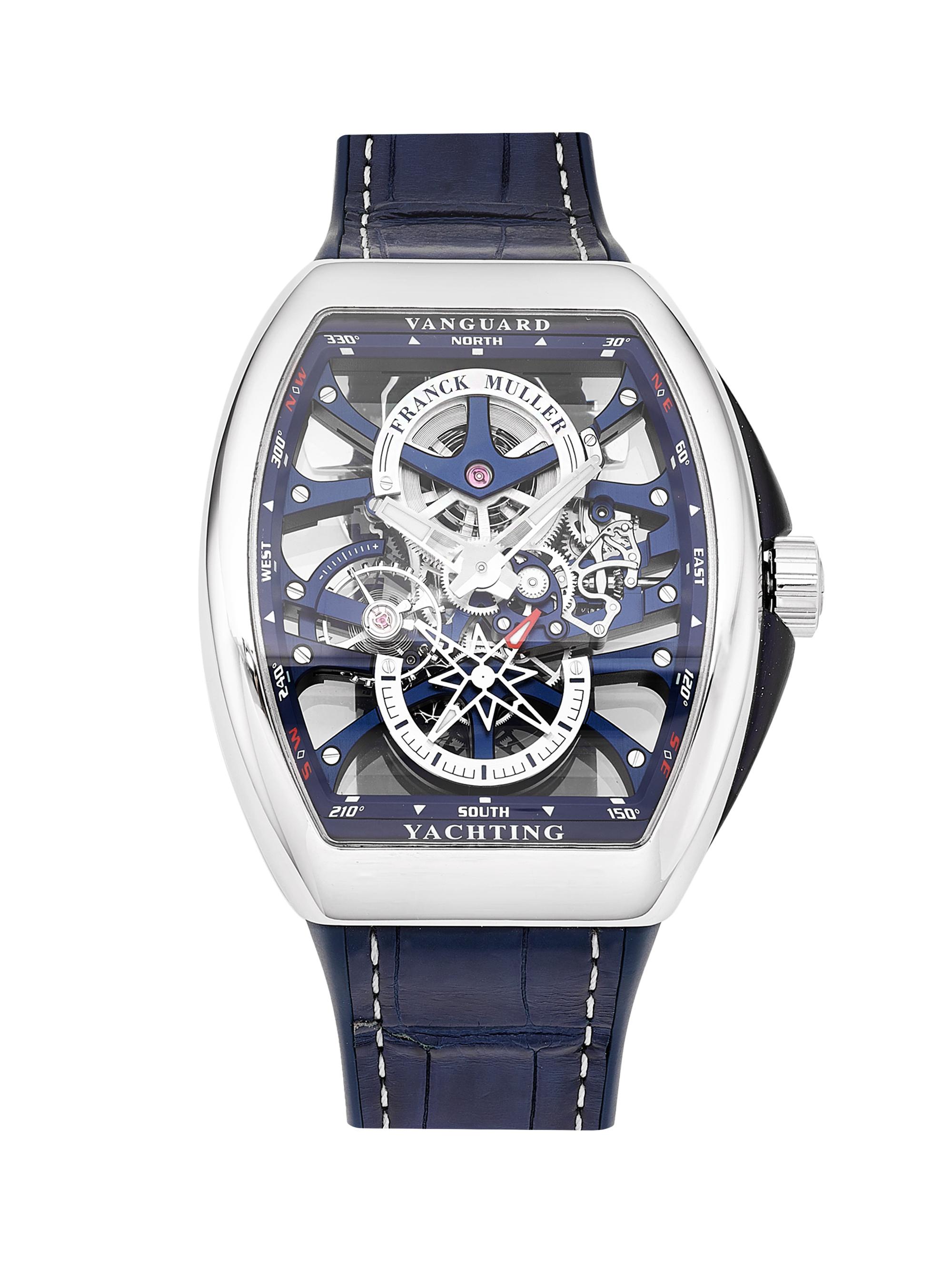 Franck Muller Men's Vanguard Yachting Skeleton Stainless Steel Watch - Navy