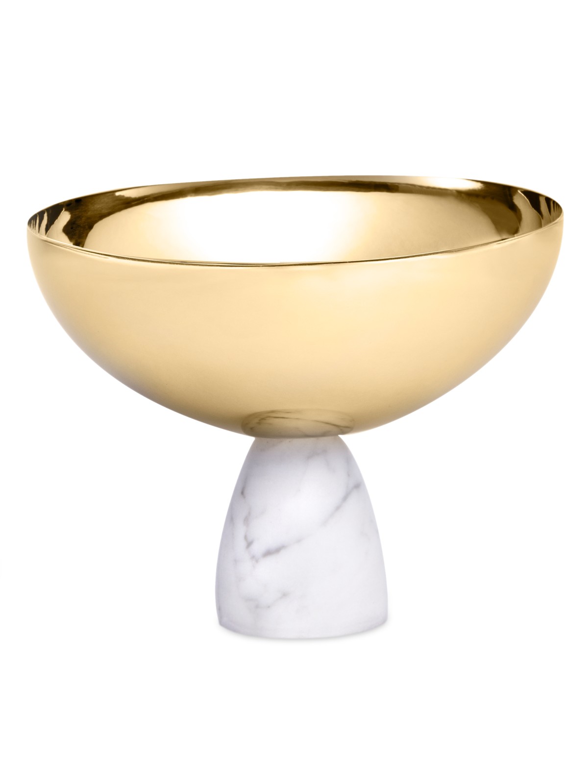 Coluna Carrara Marble & Steel Nut Bowl
