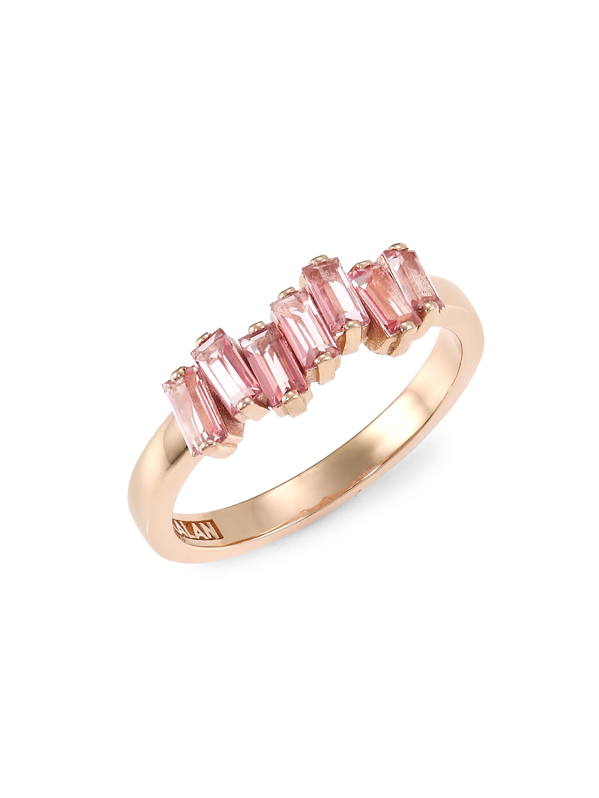 Kalan By Suzanne Kalan Women's 14K Rose Gold & Baguette Morganite Topaz Ring - Pink Topaz