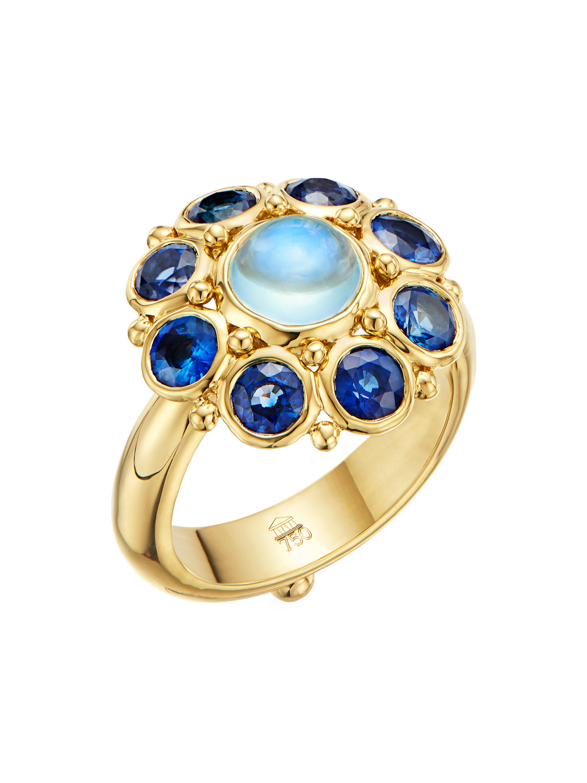 Temple St. Clair Women's Stella 18K Yellow Gold, Blue Sapphire & Blue Moonstone Ring - Yellow Gold