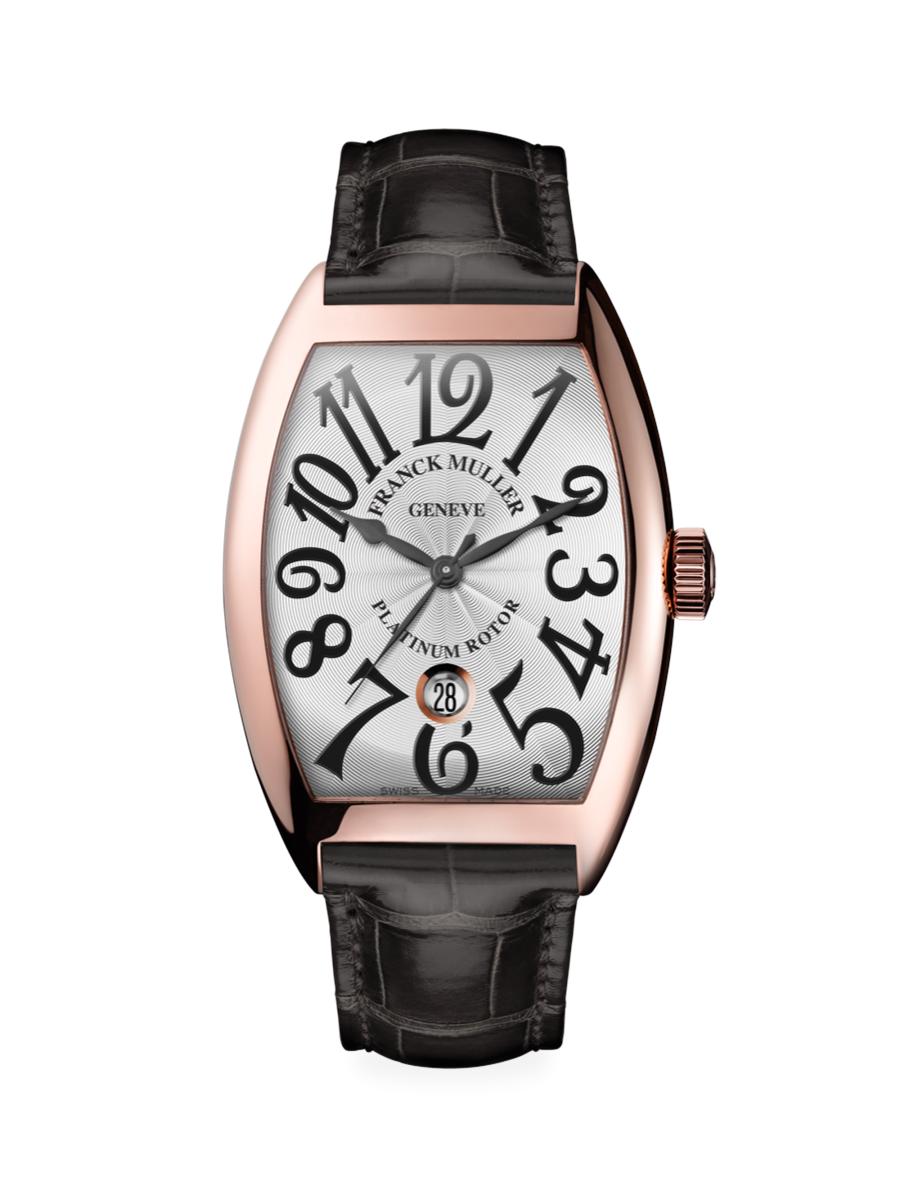 Franck Muller Cintrée Curvex Rose Gold & Alligator Strap Watch