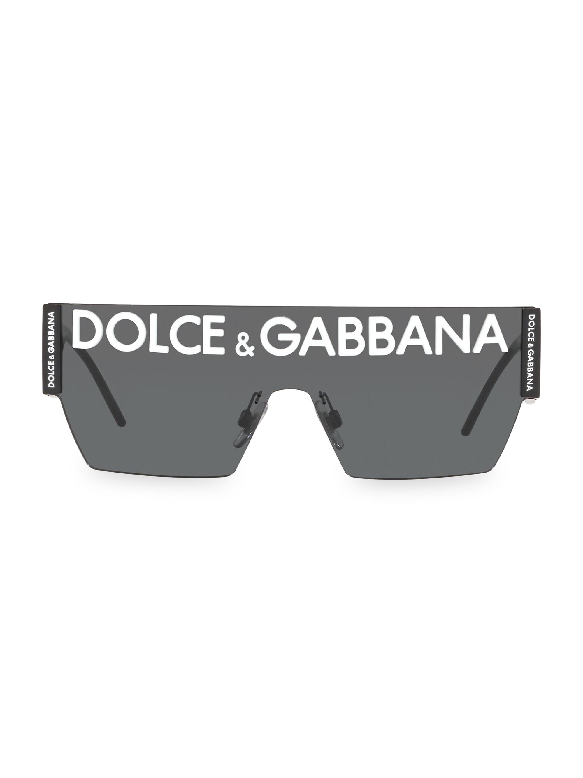Dolce & Gabbana Women's 43MM Logo Shield Sunglasses - Black