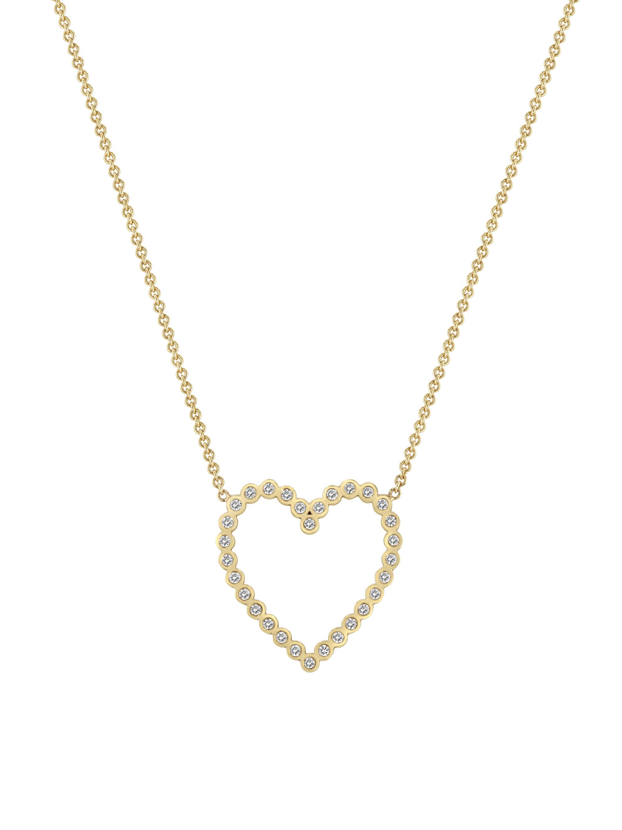 Zoë Chicco Women's 14K Yellow Gold & Diamond Heart Pendant Necklace - Yellow