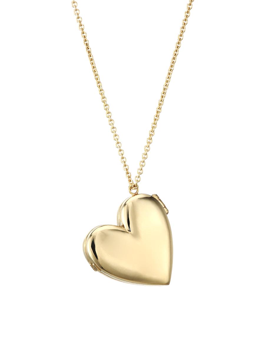 Zoë Chicco 14K Yellow Gold Heart Locket Necklace | Saks Fifth Avenue