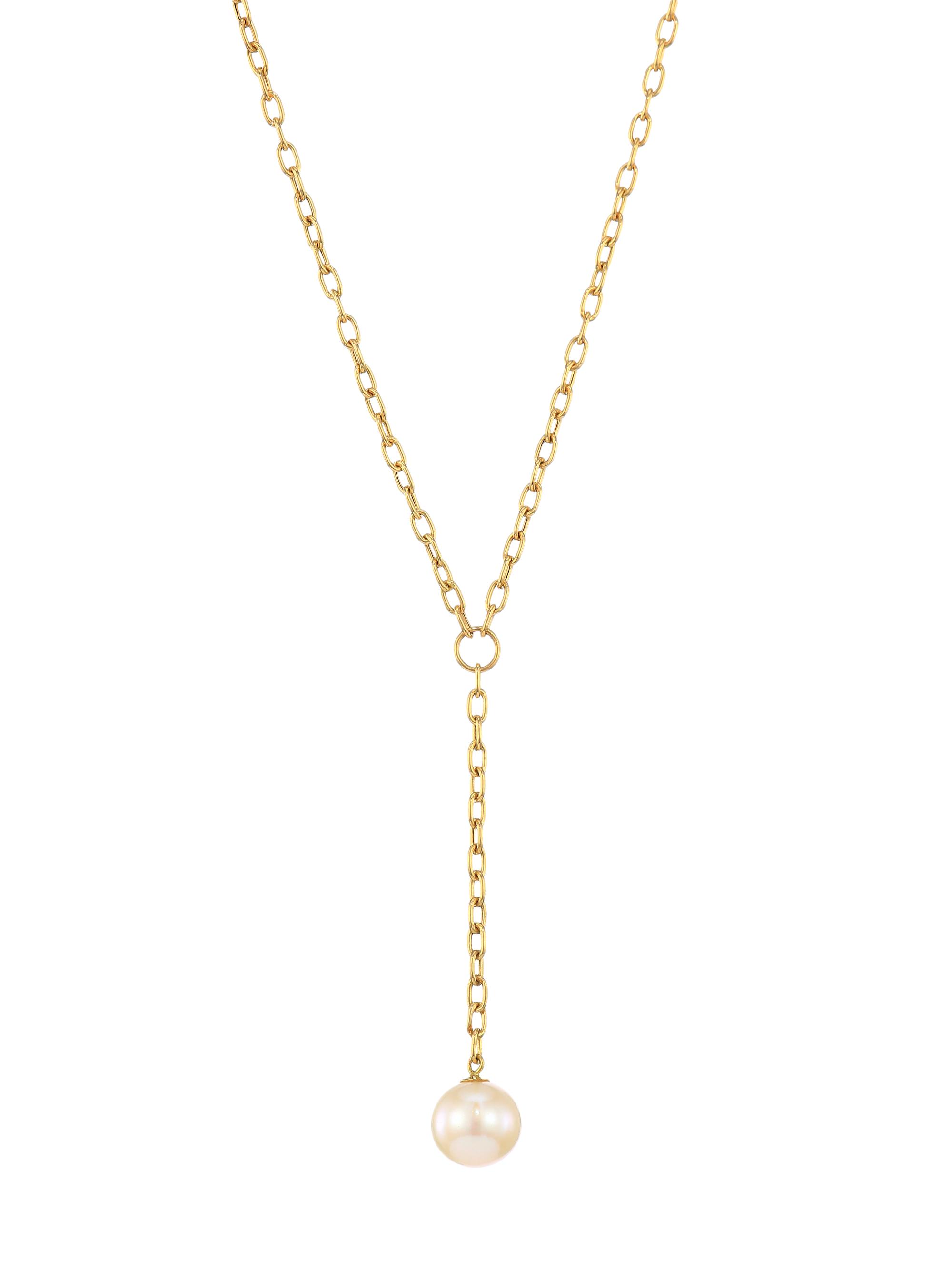 Zoë Chicco Women's 14K Yellow Gold & Freshwater 8MM Pearl Lariat Necklace - Gold