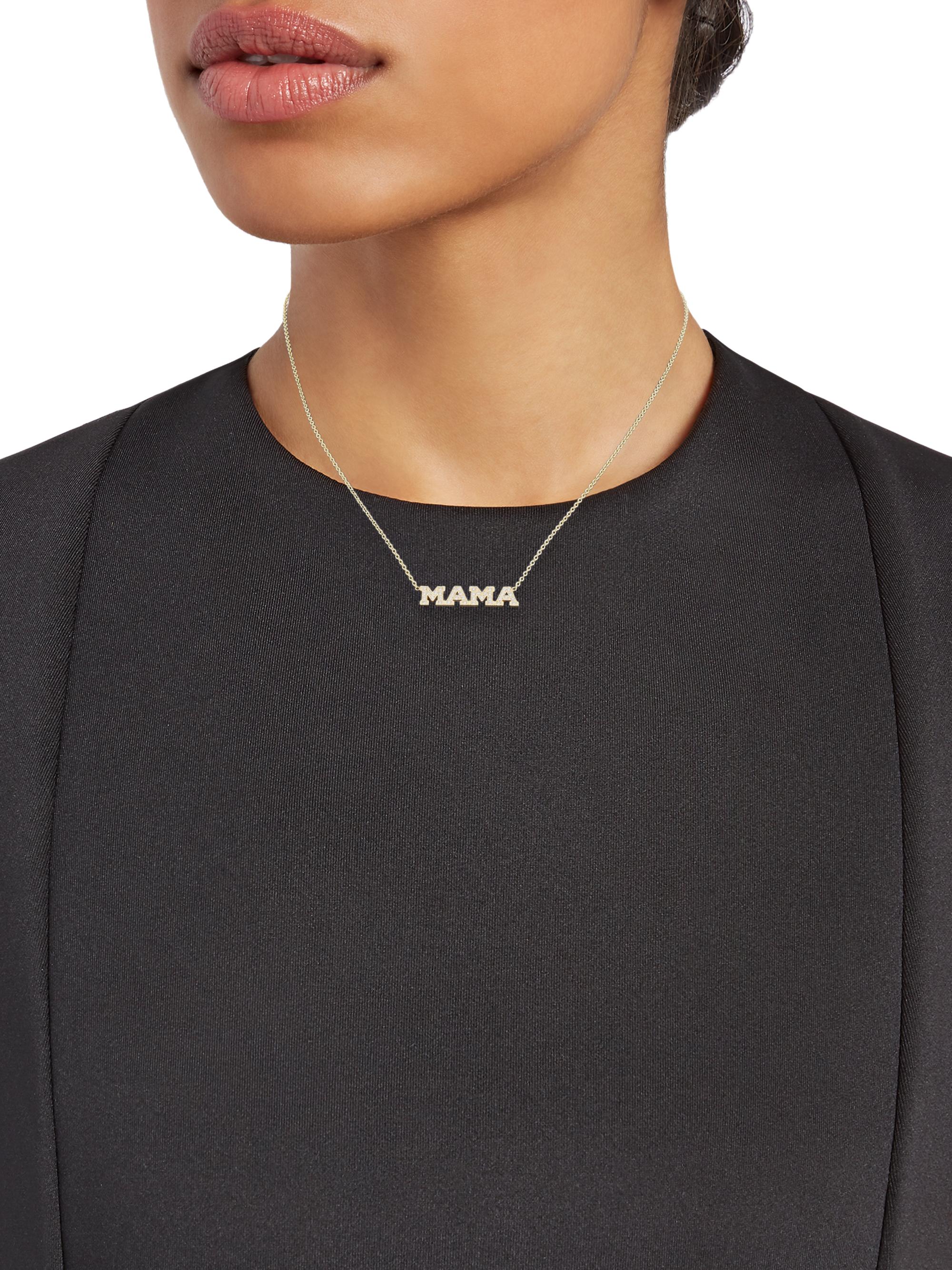 Zoë Chicco 14K Yellow Gold Diamond MAMA Pendant Necklace | Saks