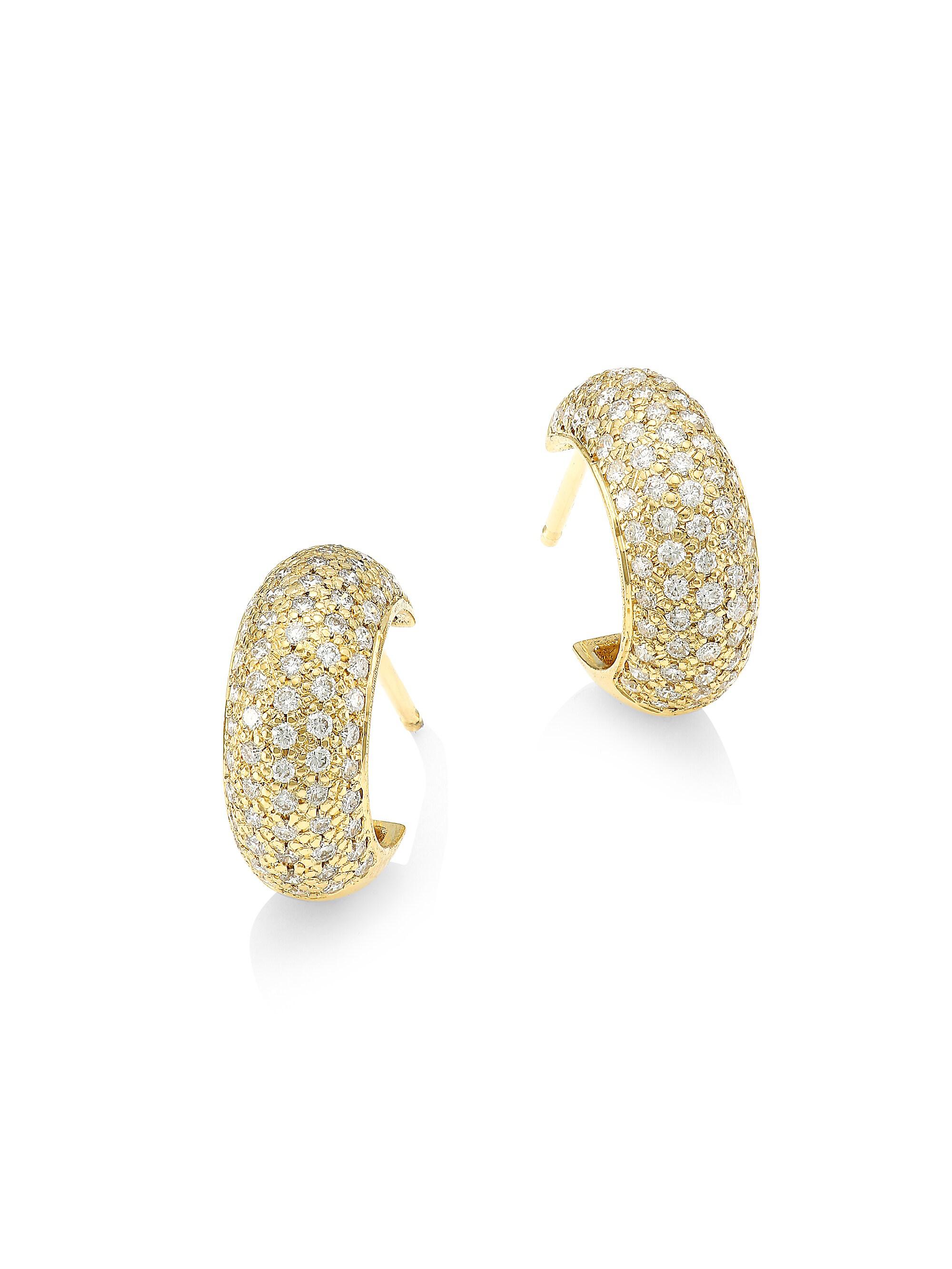 Zoë Chicco Women's 14K Yellow Gold & Diamond Pavé Thick Huggie Hoop Earrings - Yellow