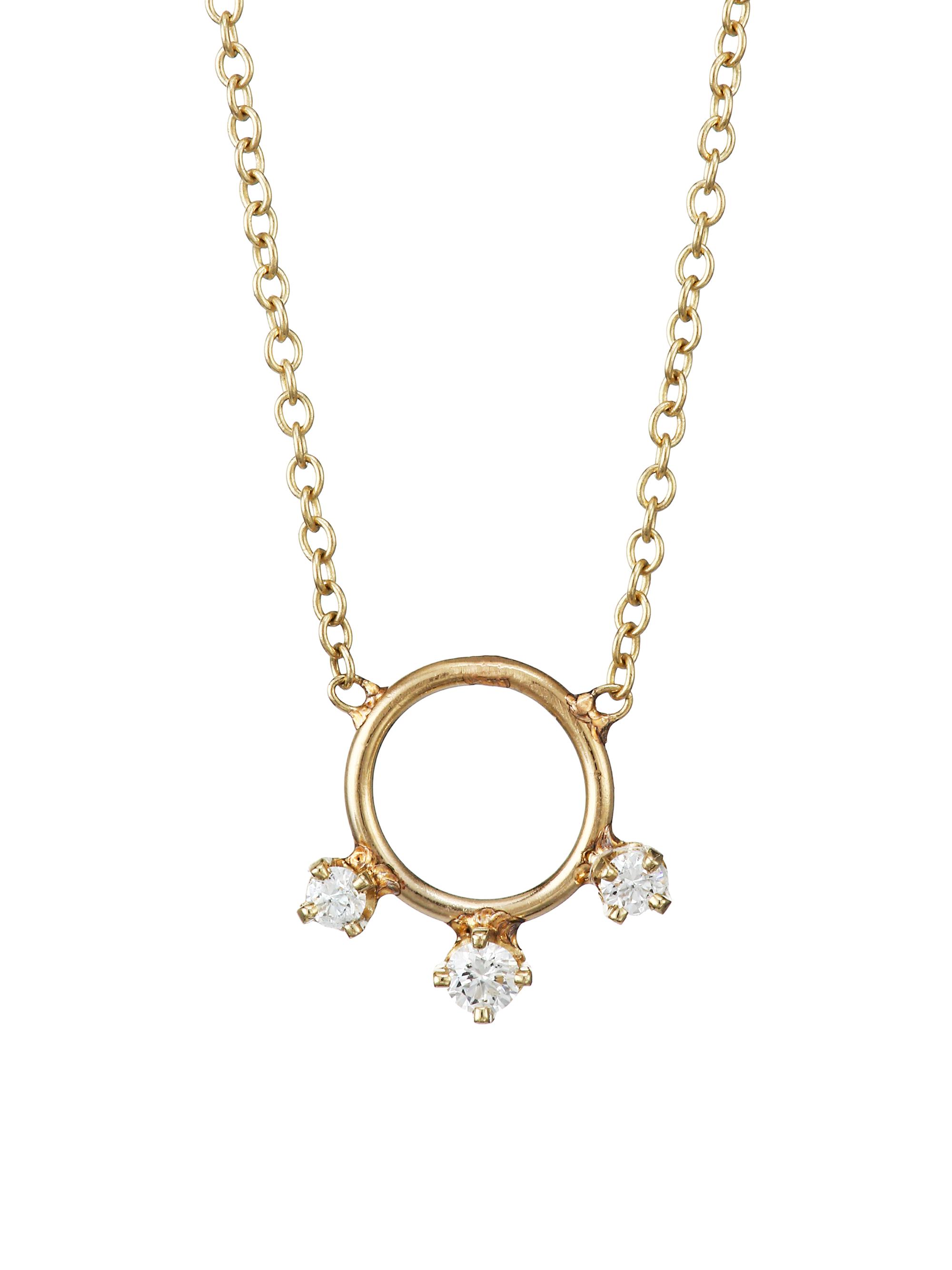 Zoë Chicco Women's 14K Yellow Gold & Diamond Circle Pendant Necklace - Gold