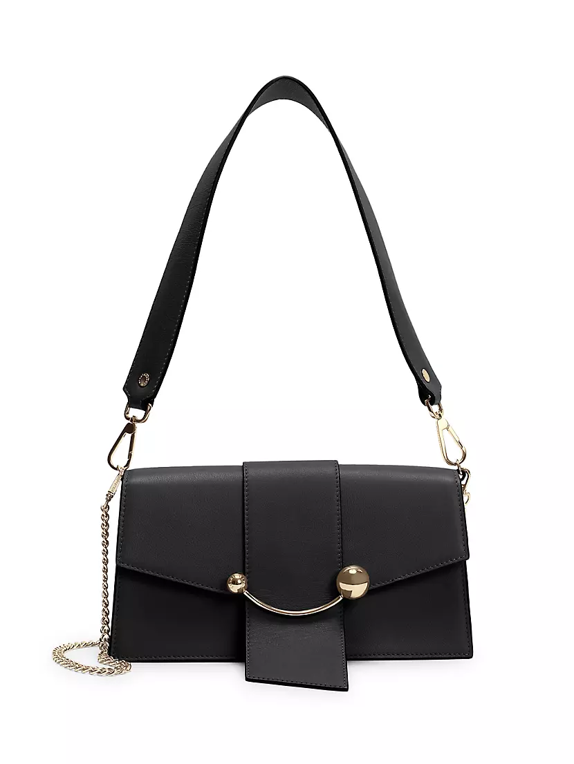 Strathberry Crescent Leather Shoulder Bag - Neutrals Shoulder Bags